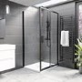 Black 8mm Glass Rectangular Sliding Shower Enclosure 1000x700mm - Pavo