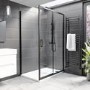 Black 8mm Glass Rectangular Sliding Shower Enclosure 1200x700mm - Pavo