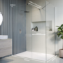 1400x800mm Frameless Walk In Shower Enclosure and Shower Tray - Corvus