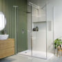 1700x800mm Frameless Walk In Shower Enclosure with 300mm Fixed Panel and Shower Tray - Corvus