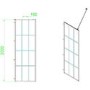 1400x800mm Black Grid Framework Walk In Shower Enclosure with Shower Tray - Nova