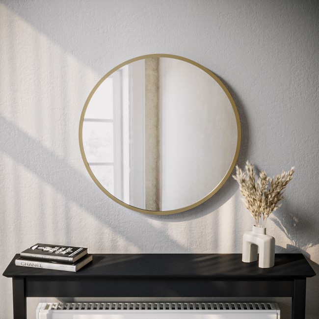 Round Gold Wall Mirror - 60cm - Alcor