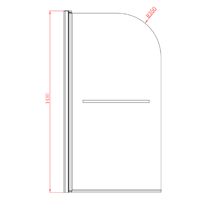 Chrome Hinged Shower Bath Screen with Towel Rail 1450 x 775mm - Taurus