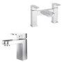 Chrome Bath and Basin Tap Set - Como