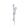 Chrome Thermostatic Round Bar Mixer Shower Set with Slide Rail Kit - Flow