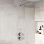 Concealed Thermostatic Mixer Shower Set with Slim Wall Mounted Shower Head With 250mm Slim Head - Flow