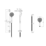 Chrome Dual Outlet Wall Mounted Thermostatic Mixer Shower Set with Hand Shower - Flow