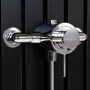 Chrome Thermostatic Mixer Shower Set With Round Slide Rail Kit - Volta