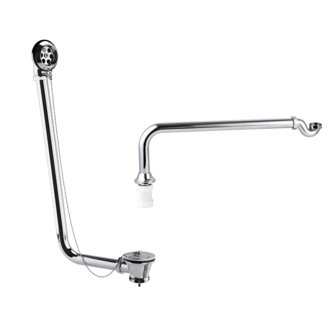 Traditional Exposed Bath Waste & Chrome Exposed Bath Trap - Park Royal