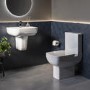 Close Coupled Toilet and Semi Pedestal Basin Bathroom Suite - Seren