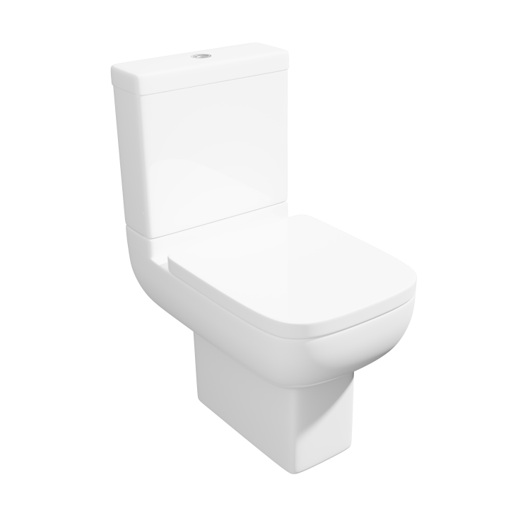 Close Coupled Toilet and Semi Pedestal Basin Bathroom Suite - Seren