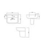 Close Coupled Corner Toilet and Semi Pedestal Basin Bathroom Suite - Seren