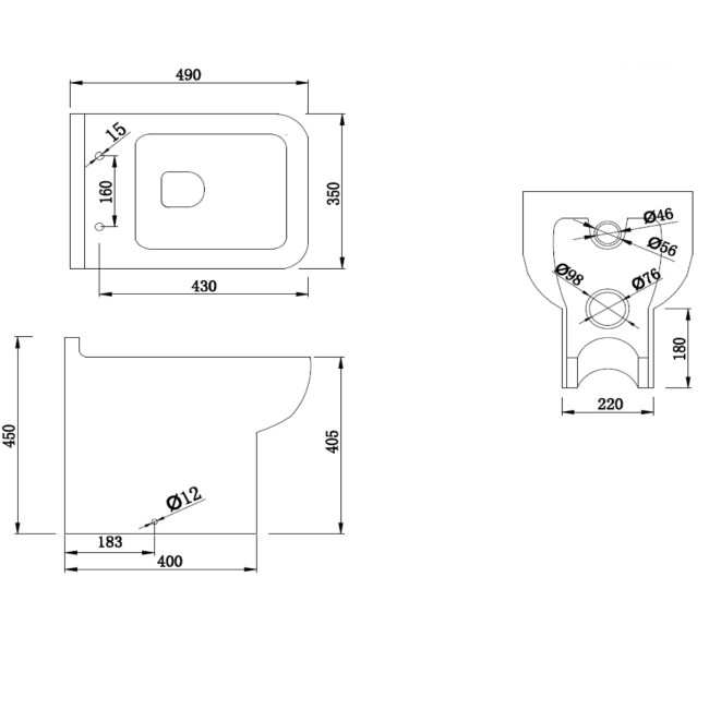 Back to Wall Toilet with Soft Close Seat - Seren