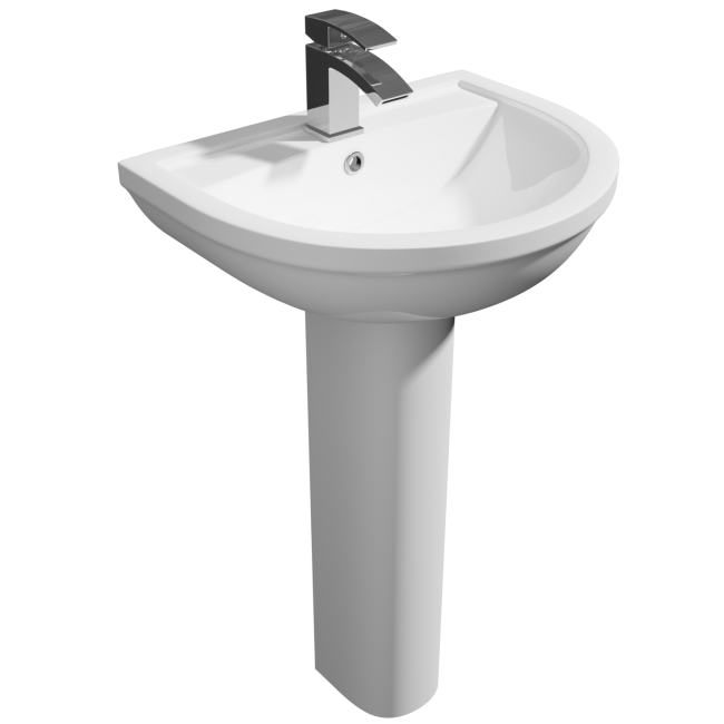 Modern Pedestal Basin 550mm - Addison