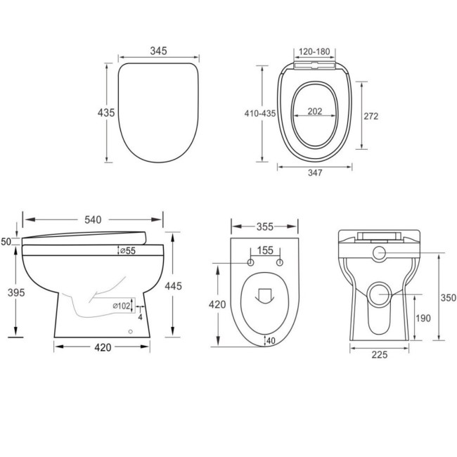 Back to Wall Toilet with Soft Close Seat - Addison