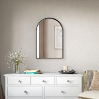 Arched Black Wall Mirror - 50 x 75mm - Empire