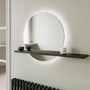 Round LED Bathroom Mirror with Black Shelf - 50cm - Ersa