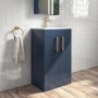 500mm Blue Freestanding Vanity Unit with Basin and Brass Handle - Ashford