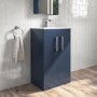 500mm Blue Freestanding Vanity Unit with Basin and Chrome Handle - Ashford