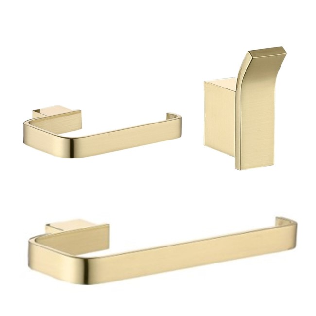 Arissa Brushed Brass 3 Piece Accessory Set