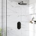 Black Single Outlet Wall Mounted Thermostatic Mixer Shower Set - Arissa