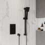 Black Single Outlet Thermostatic Mixer Shower Set with Hand Shower - Zana