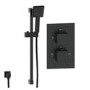 Black Single Outlet Thermostatic Mixer Shower Set with Hand Shower - Zana