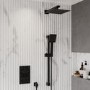 Black Single Outlet Thermostatic Mixer Shower Set with Hand Shower - Zana