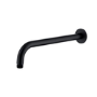 Black 250mm Slim Round Shower Head and Wall Arm - Arissa