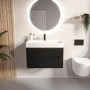 800mm Black Wall Hung Vanity Unit with Basin - Morella