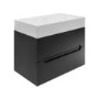 800mm Black Wall Hung Vanity Unit with Basin - Morella