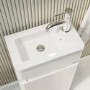 Close Coupled Toilet and White Gloss Basin Vanity Unit Cloakroom Suite - Pendle