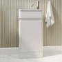 Close Coupled Toilet and White Gloss Basin Vanity Unit Cloakroom Suite - Pendle