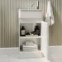 Close Coupled Toilet and White Gloss Basin Vanity Unit Cloakroom Suite - Pendle