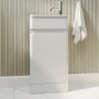 Wall Hung Toilet and White Gloss Basin Vanity Unit Cloakroom Suite - Pendle