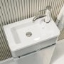 Close Coupled Toilet and Grey Gloss Basin Vanity Unit Cloakroom Suite - Pendle