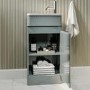 Close Coupled Toilet and Grey Gloss Basin Vanity Unit Cloakroom Suite - Pendle