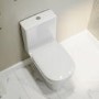 Close Coupled Toilet and Grey Gloss Basin Vanity Unit Cloakroom Suite - Pendle