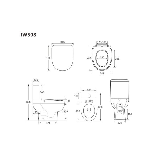 Close Coupled Toilet and White Gloss Basin Vanity Unit Cloakroom Suite - Pendle