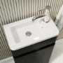 Wall Hung Toilet and Dark Grey Gloss Basin Vanity Unit Cloakroom Suite - Pendle