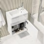 410mm White Wall Hung Cloakroom Vanity Unit with Basin - Pendle