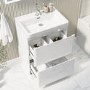 600mm White Freestanding Vanity Unit with Basin - Pendle