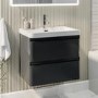 600mm Dark Grey Wall Hung Vanity Unit with Basin - Pendle