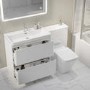 1300mm White Toilet and Sink Unit with Square Toilet - Pendle