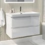 800mm White Wall Hung Vanity Unit with Basin - Pendle