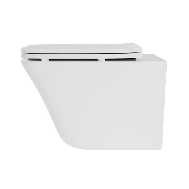 Wall Hung Toilet and Navy Matt Gloss Basin Vanity Unit Cloakroom Suite - Ashford