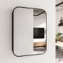 Rectangular Black Mirror with Open Shelving 60 x 80cm- Lyra 