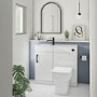 900mm White Cloakroom Toilet and Sink Unit with Square Toilet and Black Fittings - Ashford