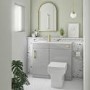 900mm Grey Cloakroom Toilet and Sink Unit with Brass Fittings - Ashford