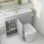 900mm Grey Cloakroom Toilet and Sink Unit with Brass Fittings - Ashford